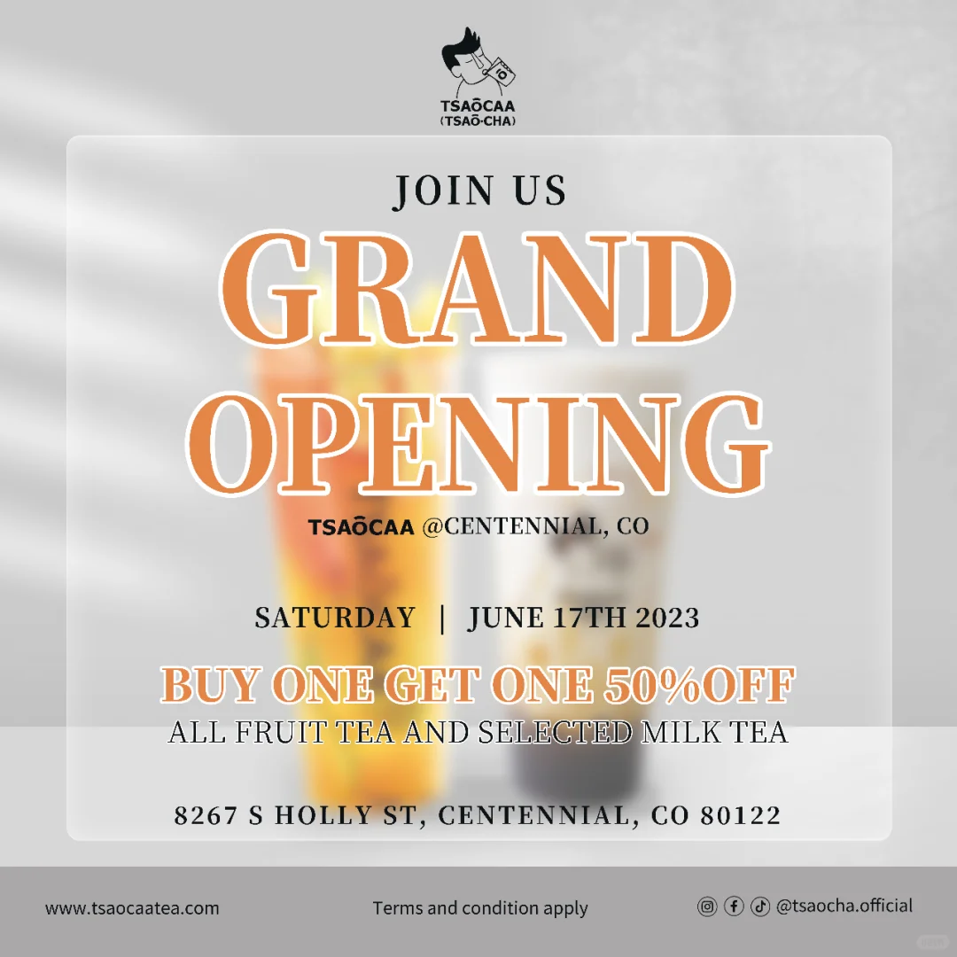 This weekend, Chaodao Tea in South Denver has opening discounts!