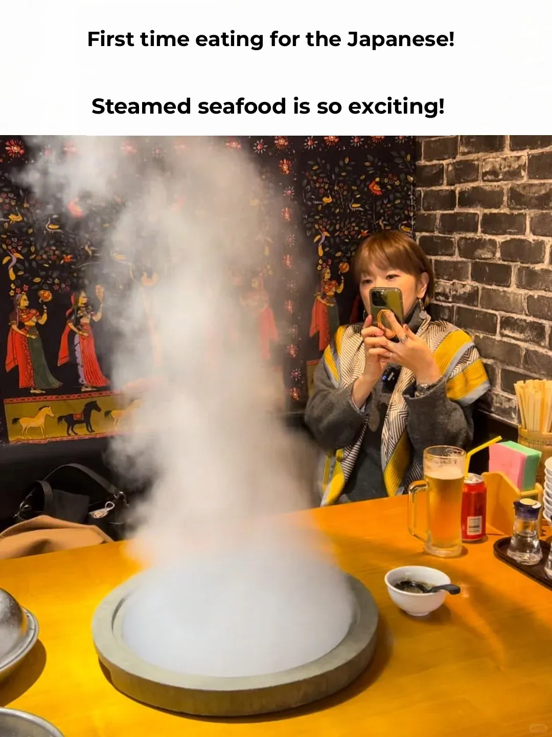 **Japanese Mom Tries Chinese Steamed Seafood Hot Pot for the First Time! So Much Fun!**