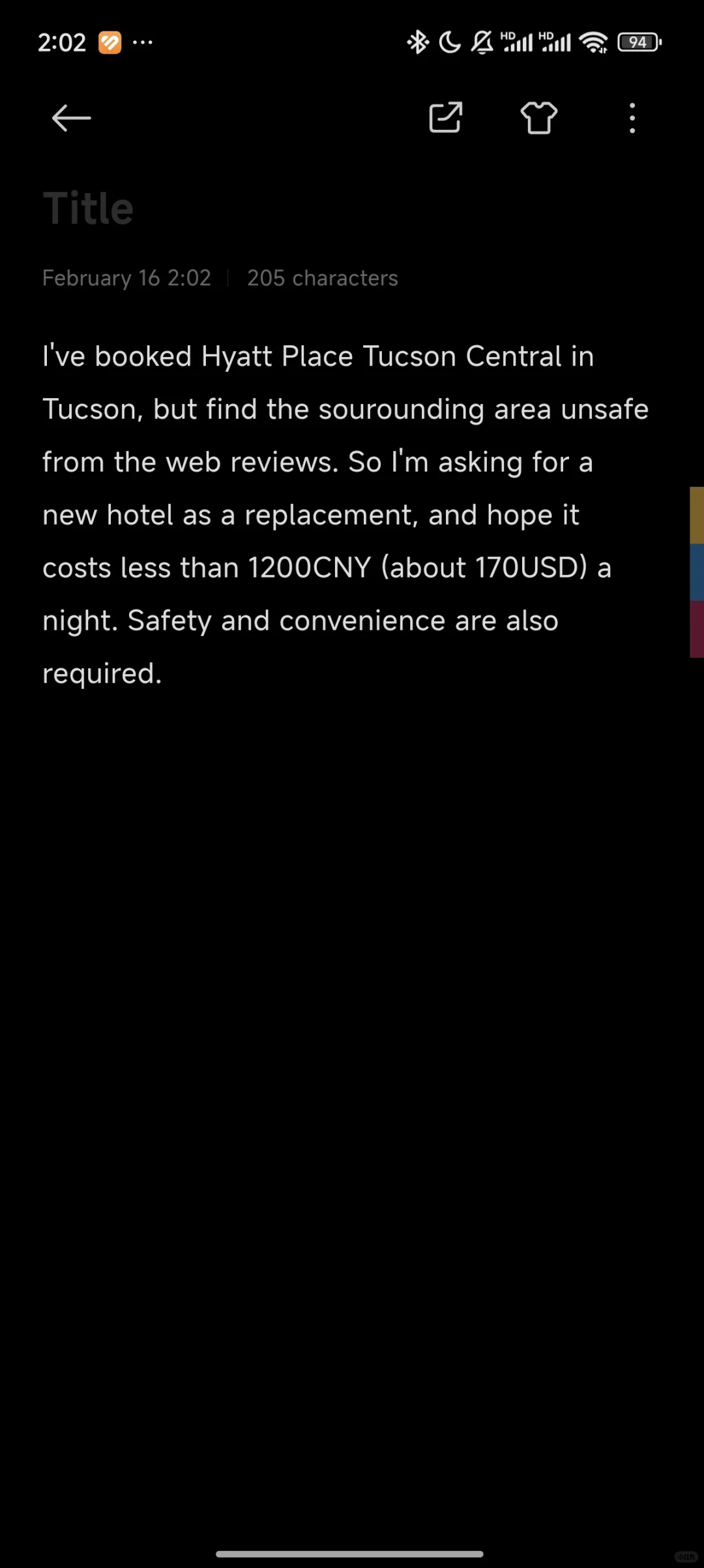 Help with Hotel Booking in Tucson