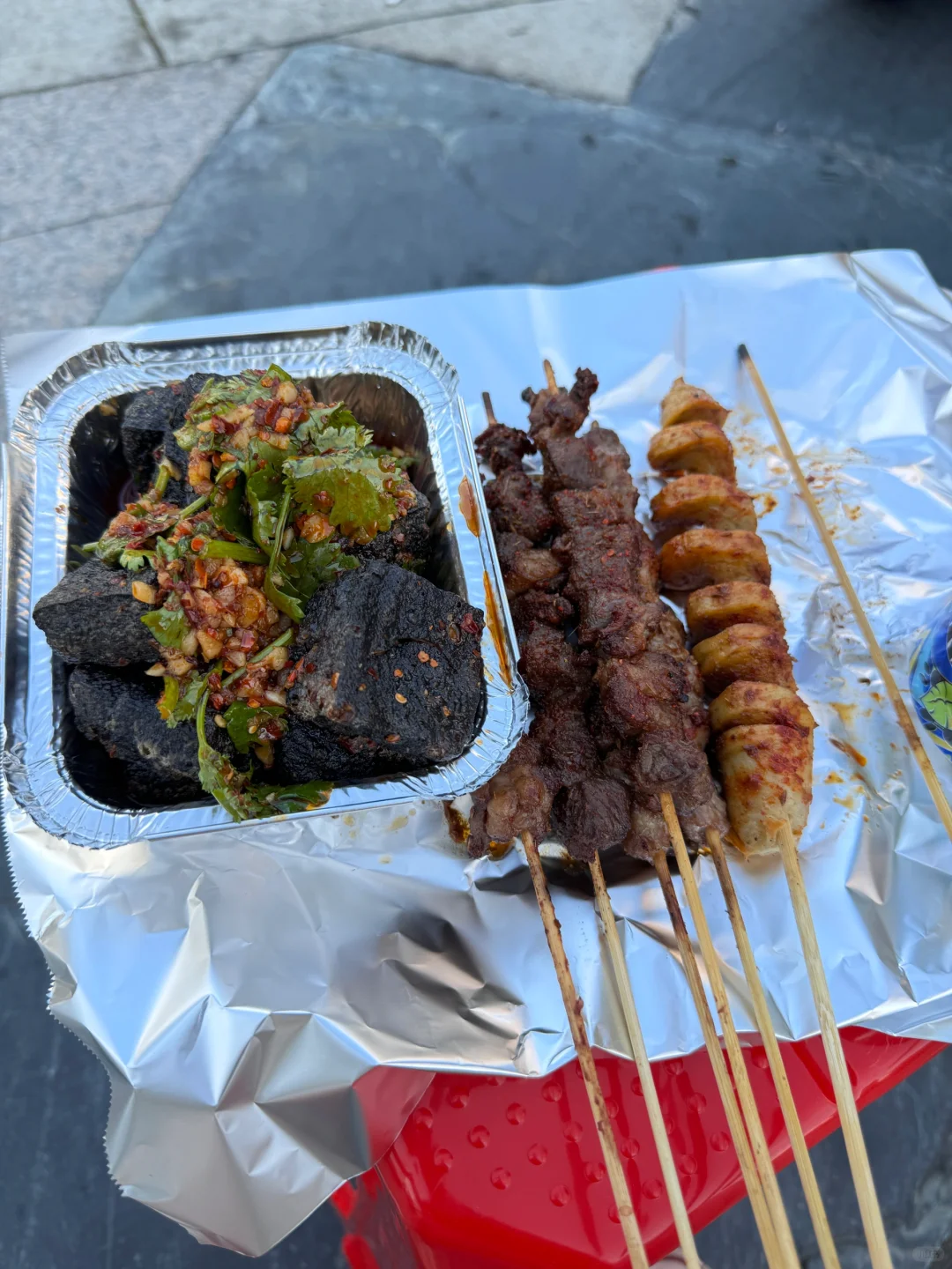 You've outdone yourself! This stinky tofu in Flushing bursts with juicy goodness.