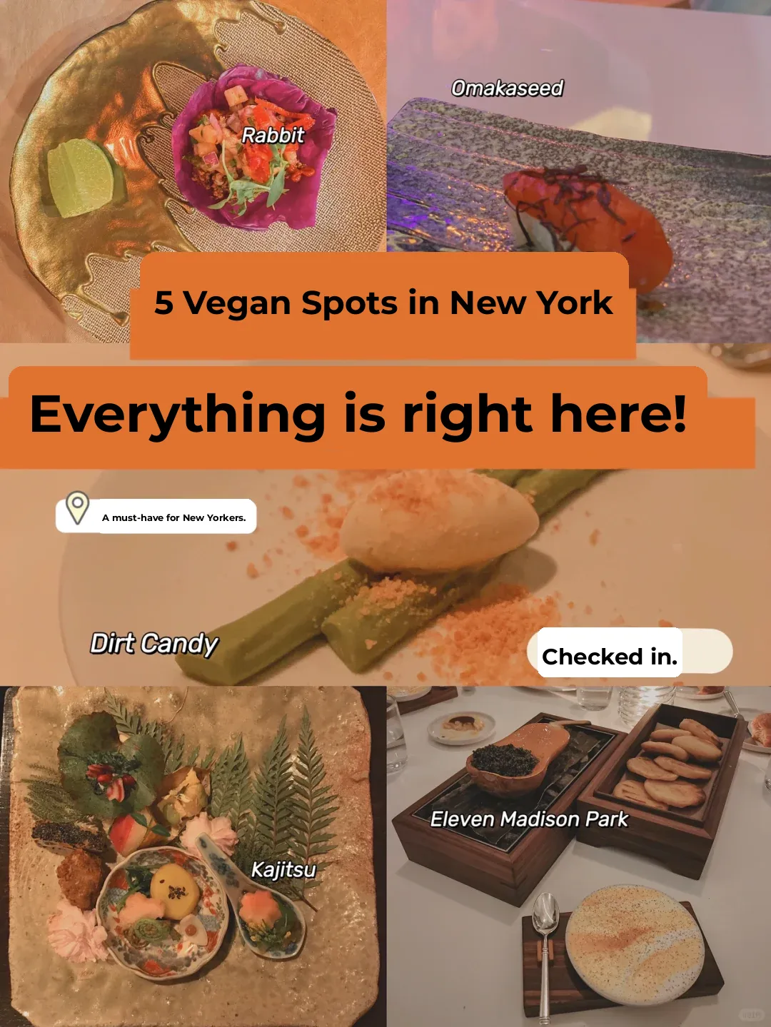 NYC 📍 Top 5 Must-Try "Veggie Fine Dining" Spots