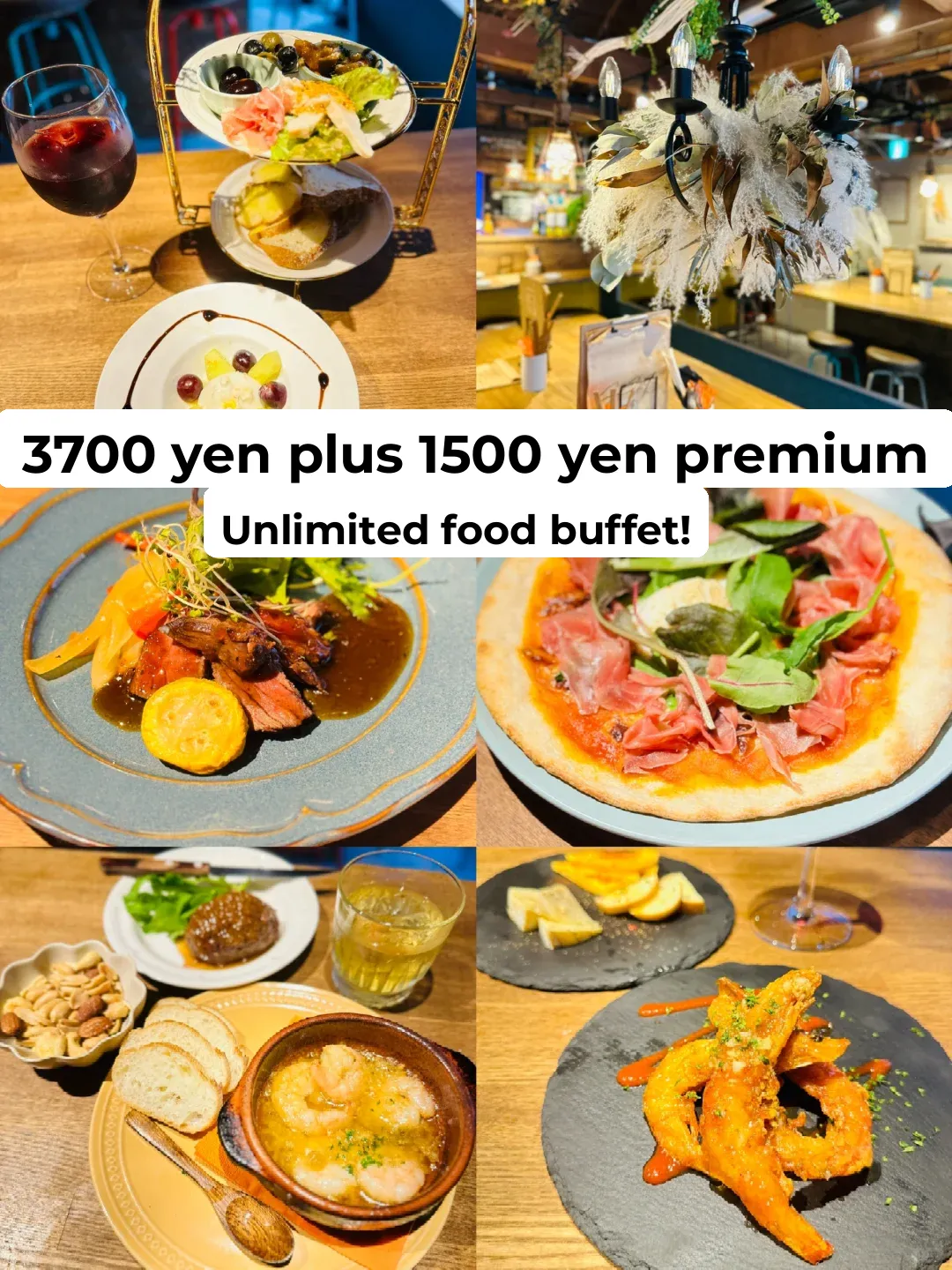 3700 + 1500 Yen Premium Italian Buffet Feast!