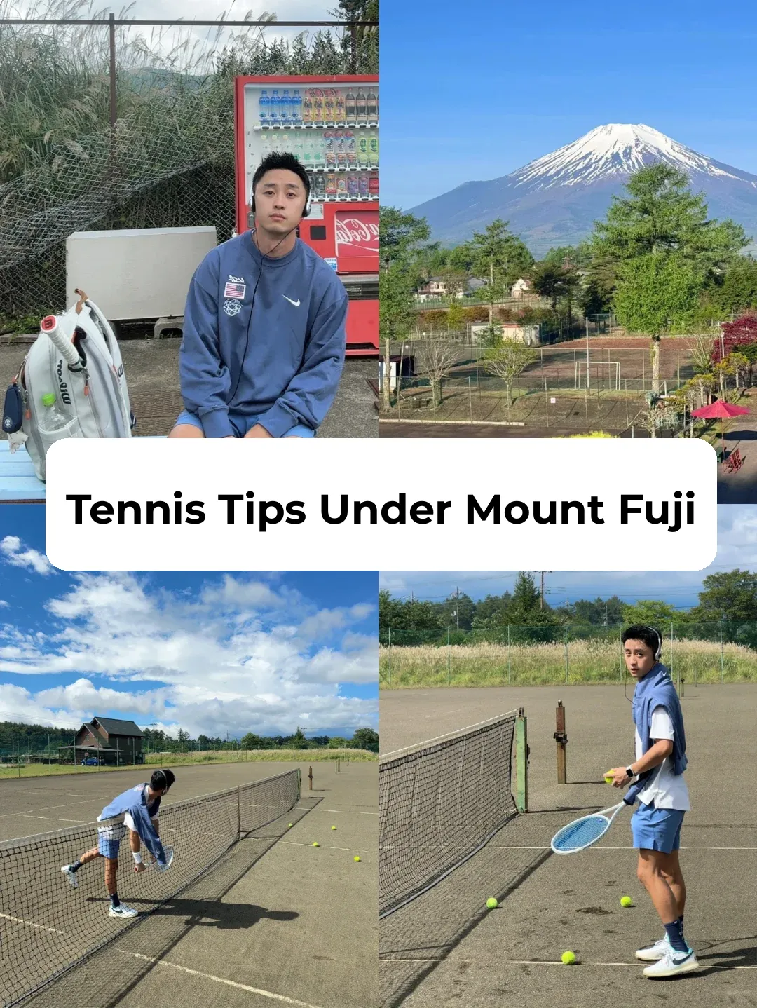 🗻 Playing Tennis at the Foot of Mount Fuji｜Japan's Most Beautiful Tennis Court 🎾