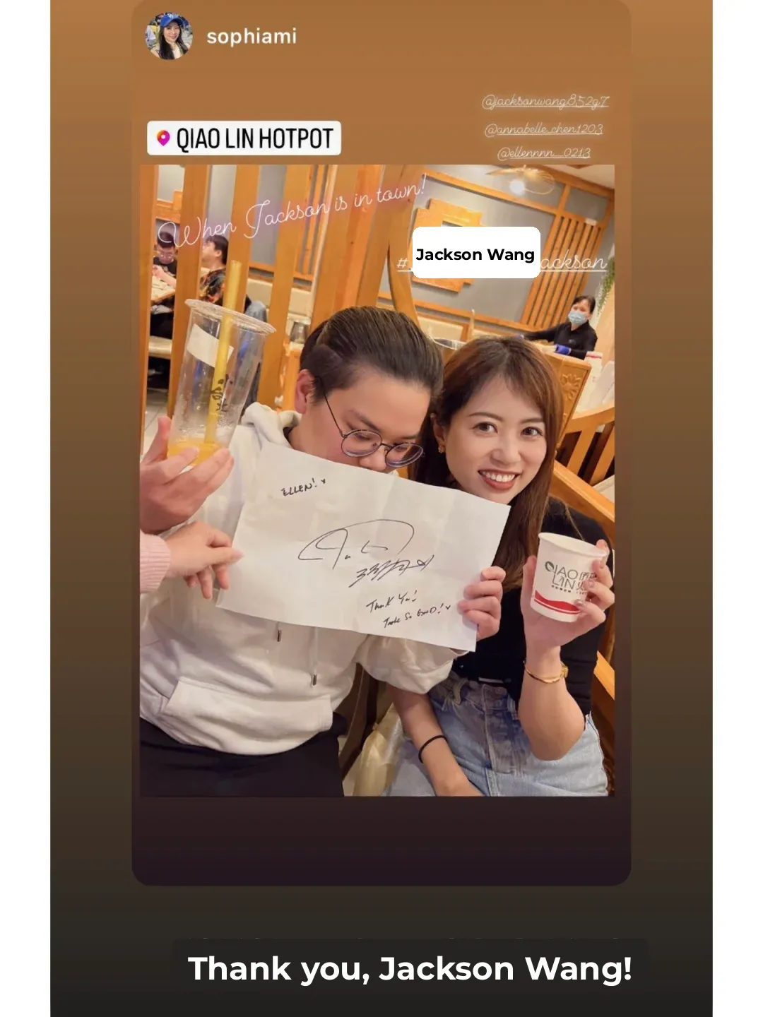 Qiaolin Hot Pot Wishes Jackson Wang a Successful Concert in Chicago!