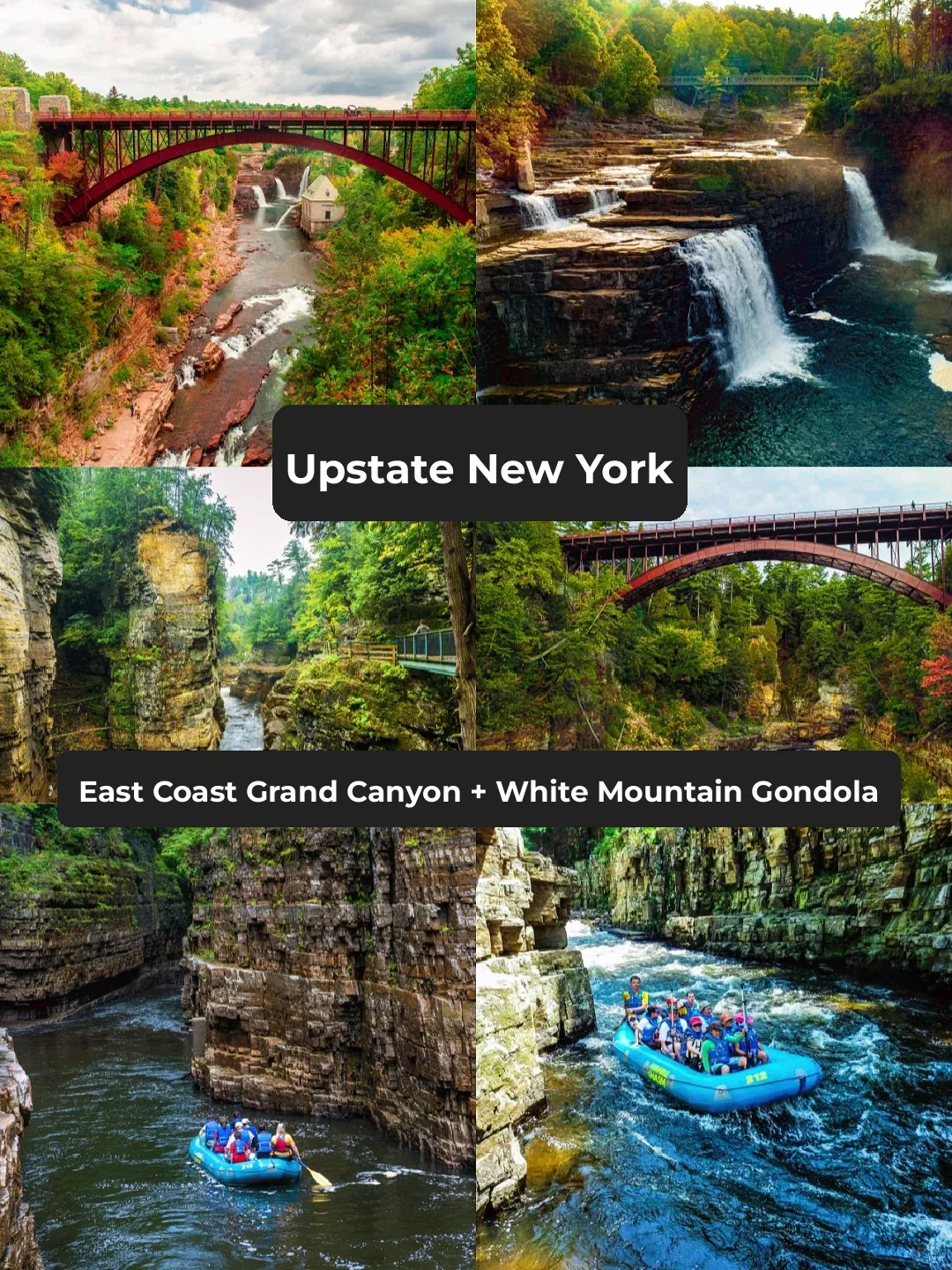 Upstate New York Adventure‼️ Eastern US Grand Canyon + Whiteface Mountain Gondola 2-Day Tour 🚡