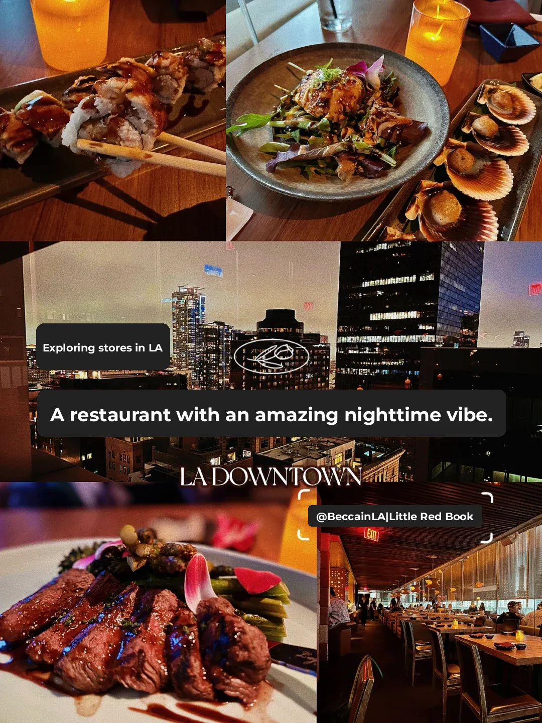 LA Foodie Adventure | 21st Floor Rooftop Spot with Stunning Downtown Night Views