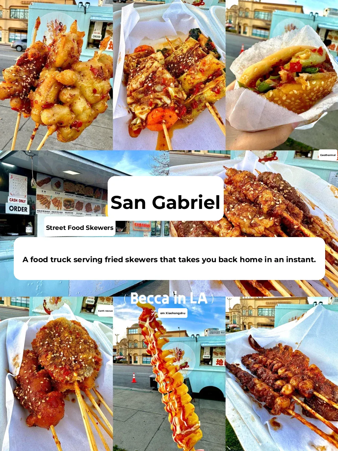 LA Budget Food Trucks｜🤩 Found the Vibe of Eating Fried Skewers by the School Gate