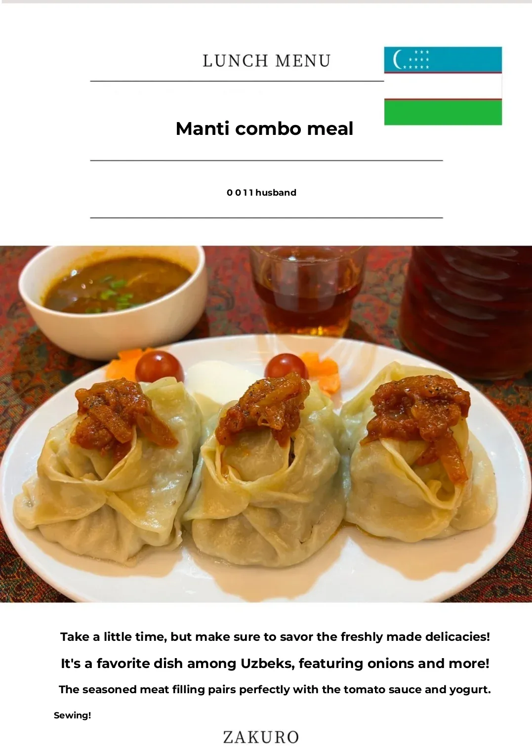 ZAKURO's Lunch Menu!