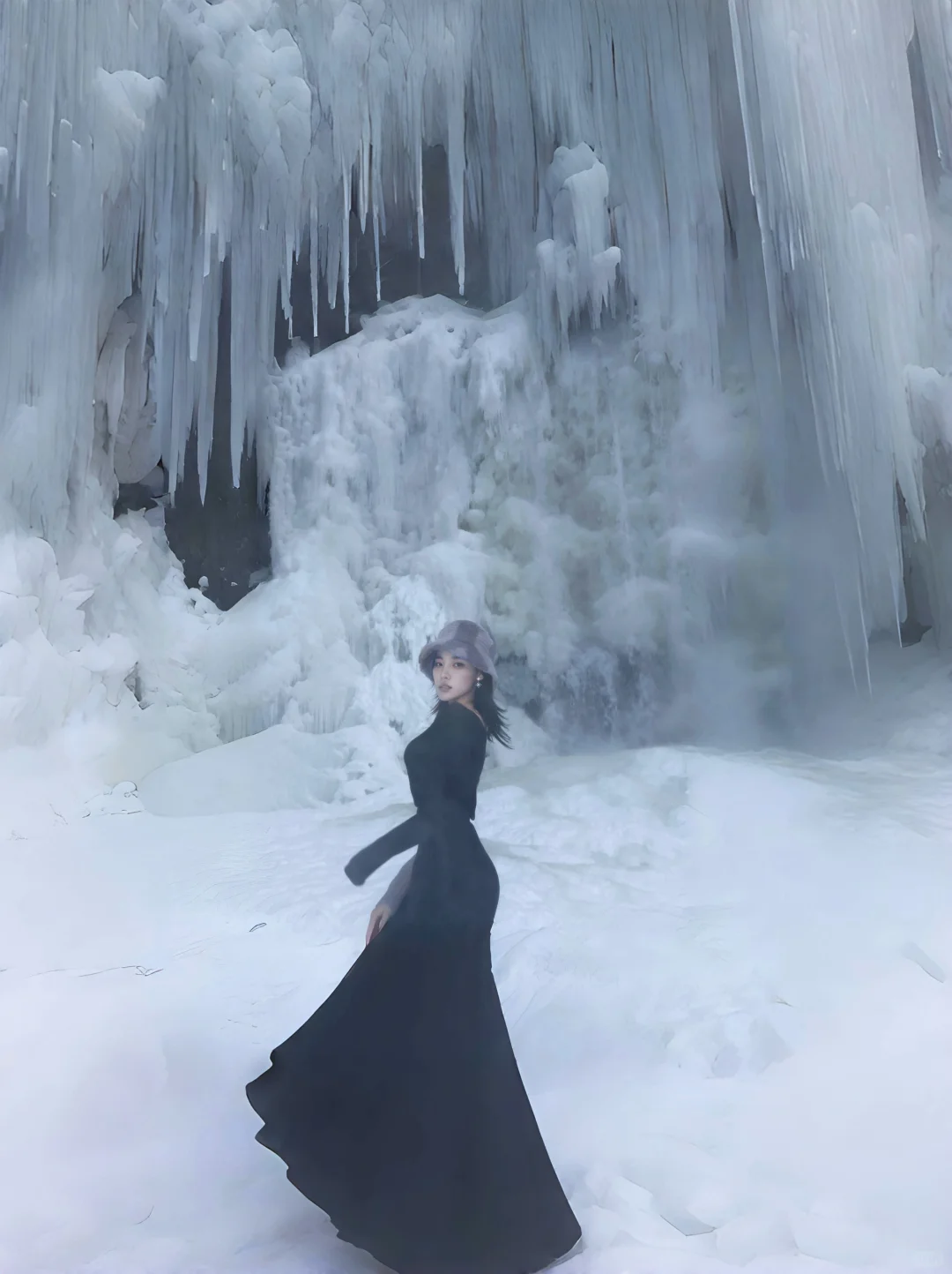 "New York is freezing! Might as well go climb an ice waterfall ❄️"