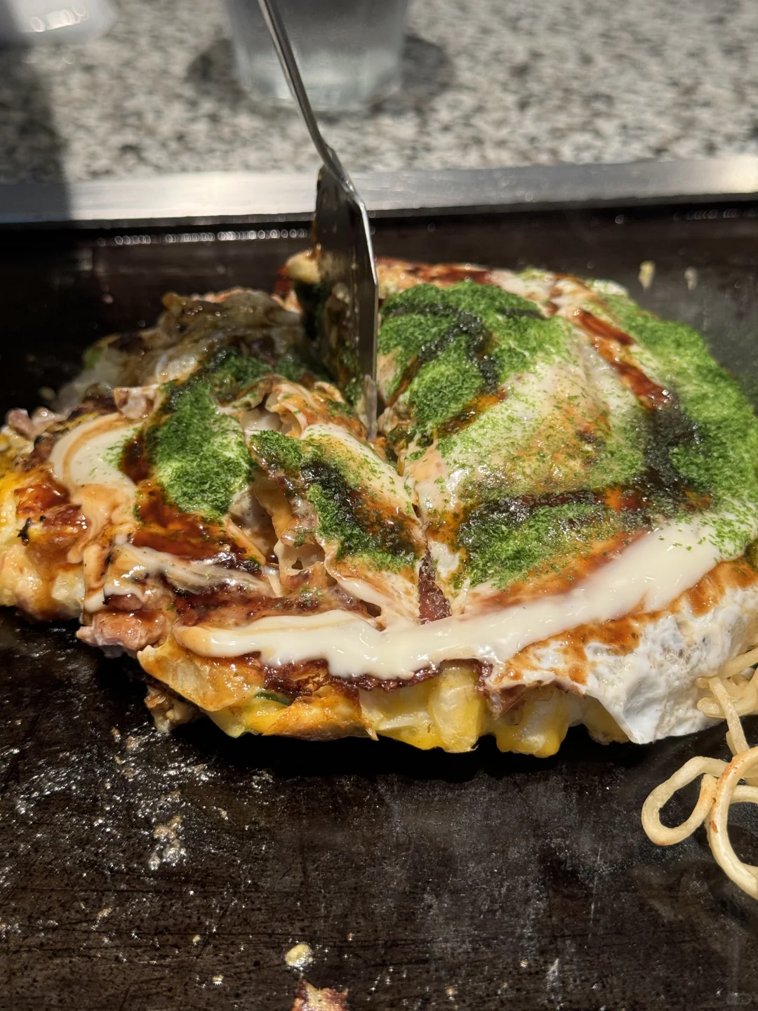 Checked in at Shinsaibashi's Super Delicious Okonomiyaki, Totally Deserving of the Michelin Recommendation