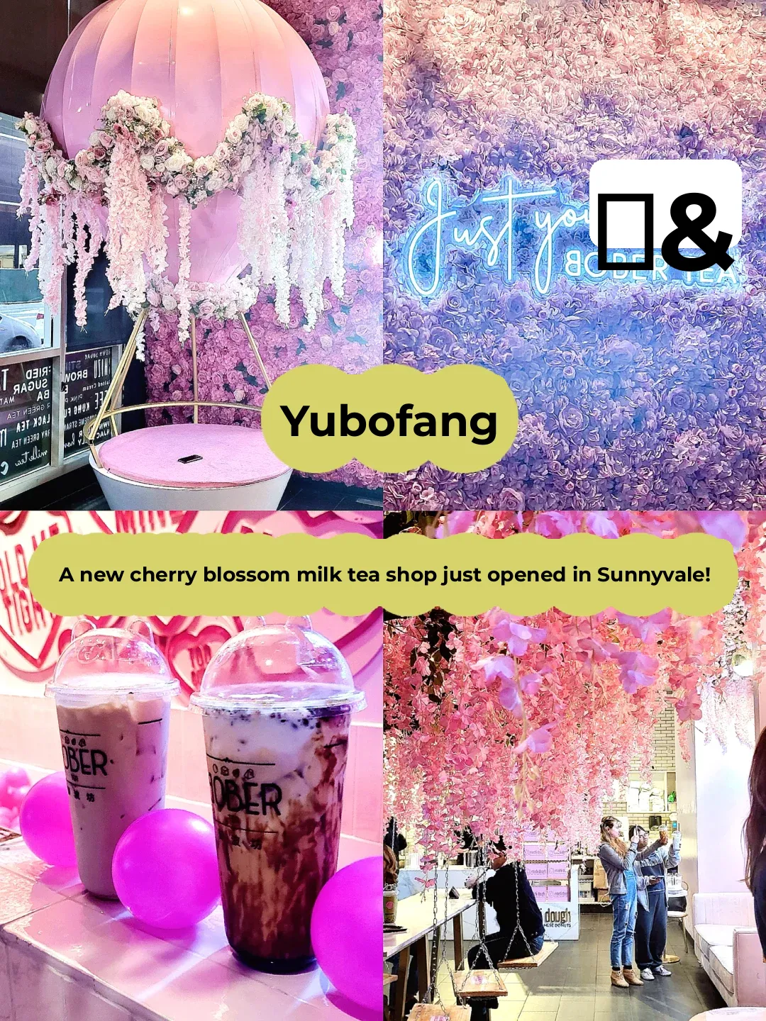 YuBoFang, Sunnyvale's New Romantic Sakura Milk Tea Spot