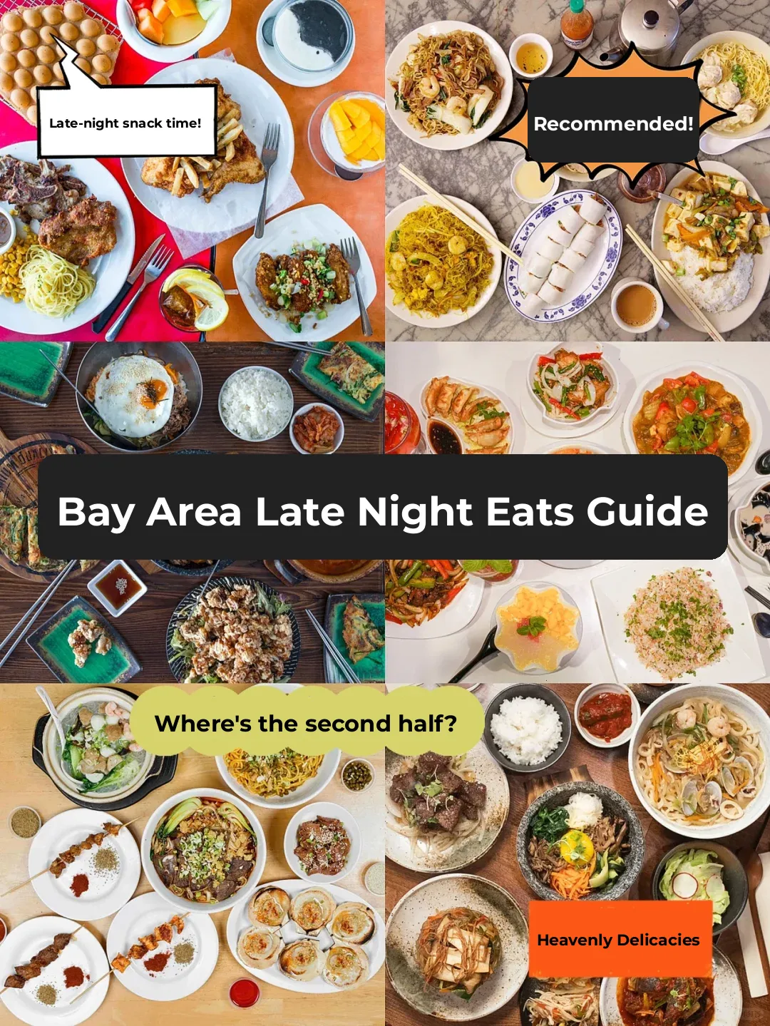 Bay Area Late-Night Eats Roundup! The Ultimate Midnight Feast with Drinks and Delicacies