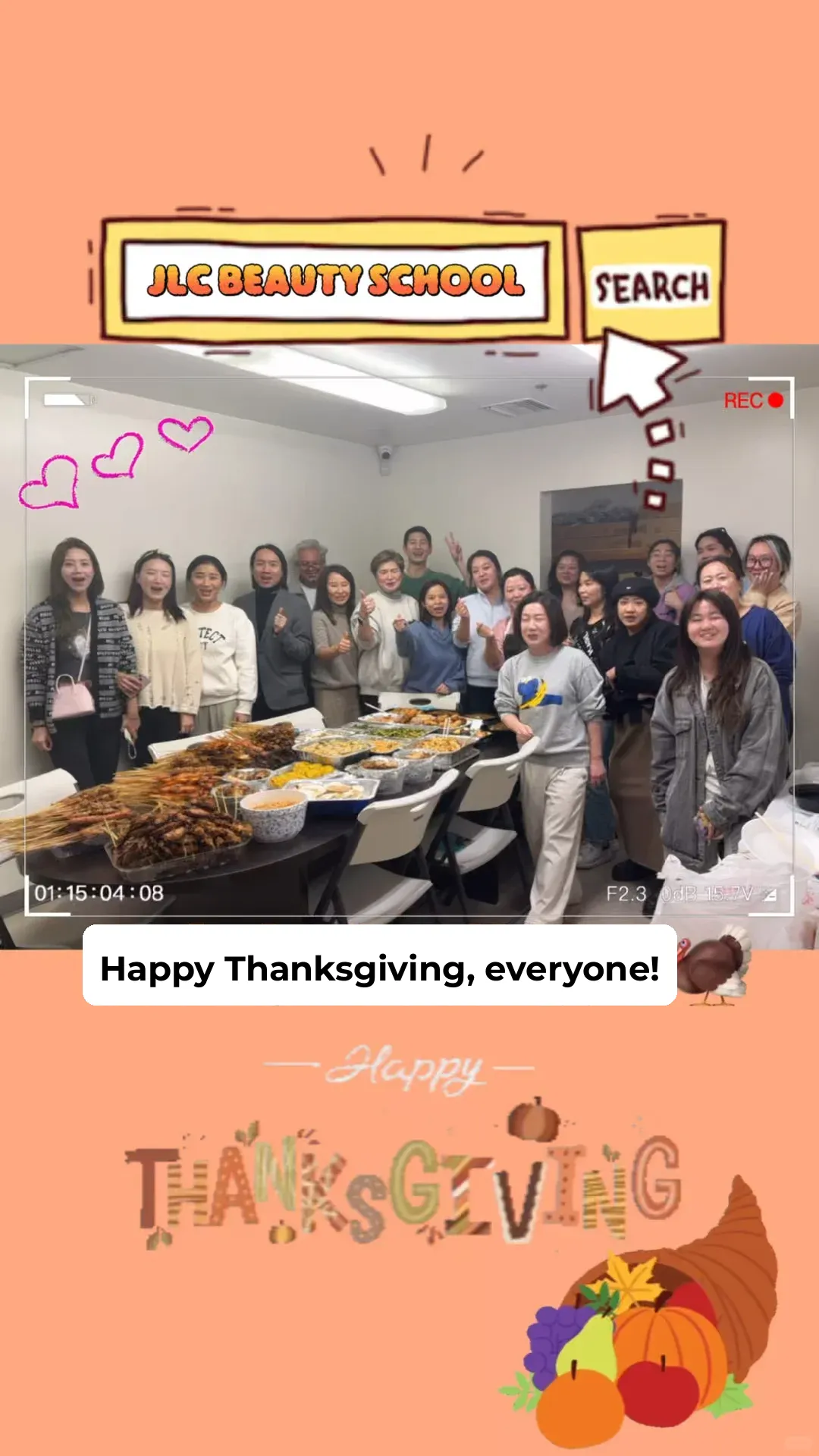 JLC Los Angeles Beauty School Wishes Everyone a Happy Thanksgiving 🍂