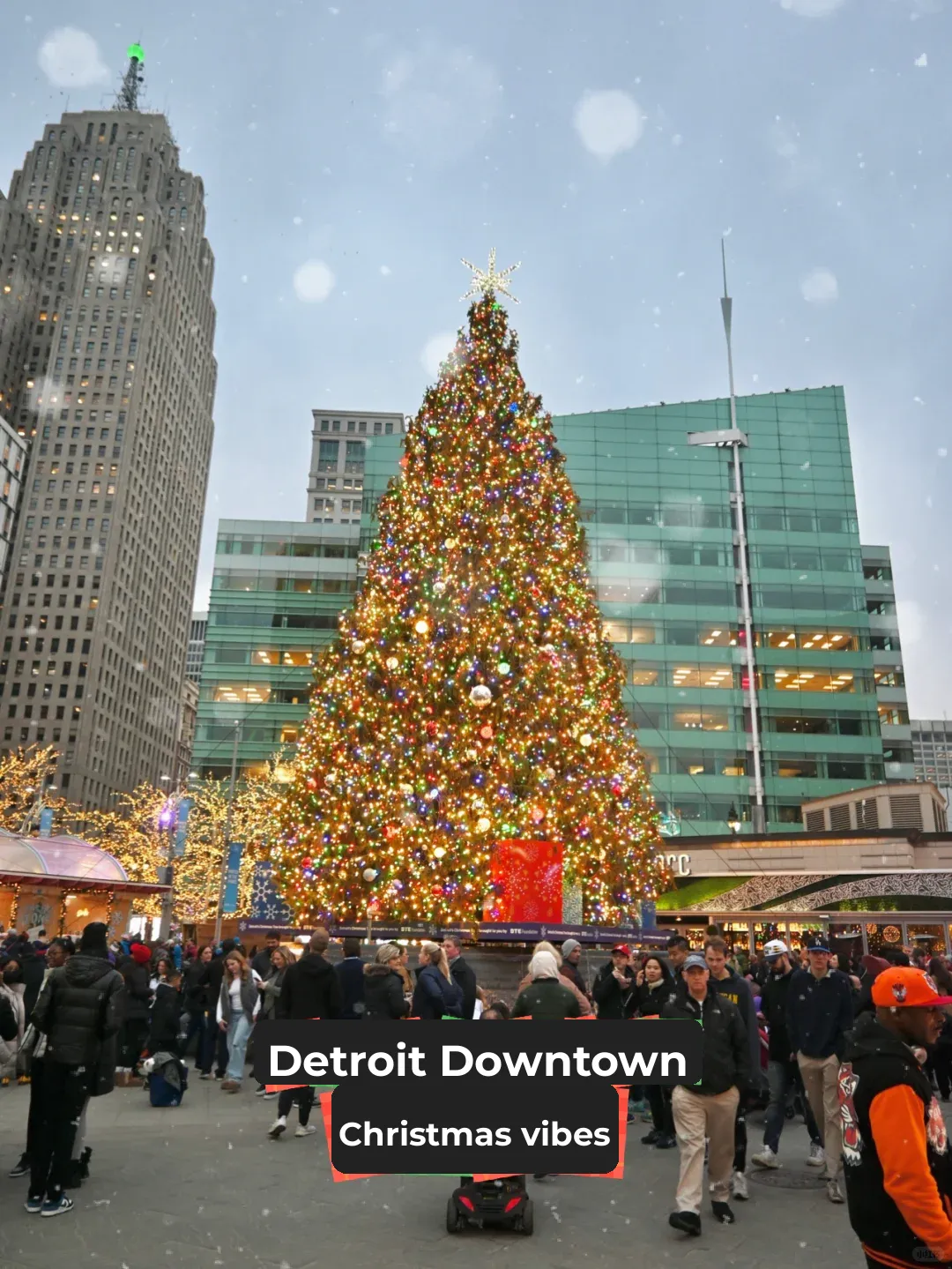 The Christmas vibe in downtown Detroit is so strong