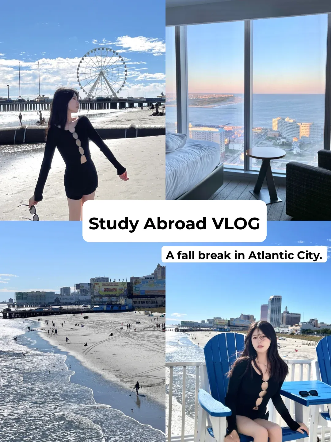 Study Abroad Vlog 011 ｜ Fall Break Trip to Atlantic City 🎠