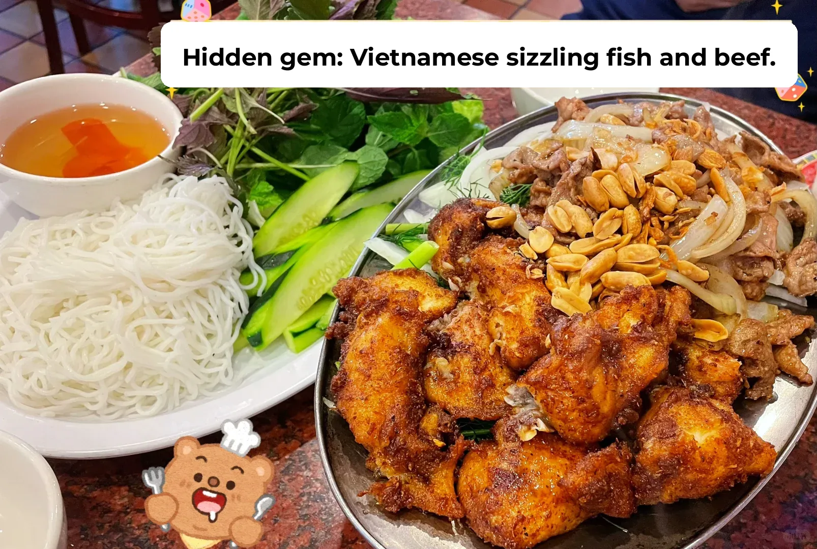 Hidden Gem in the Bay Area: Vietnamese Sizzling Fish & Beef Platter! Delicious and Great Value for Money