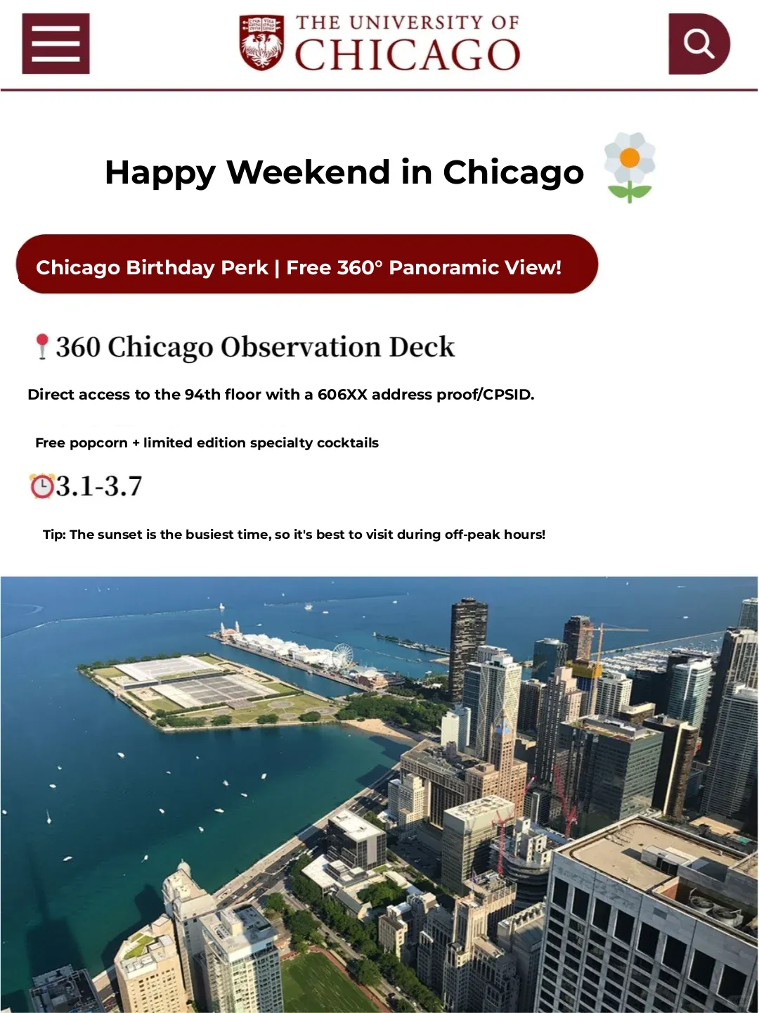 Chicago International Student's Weekend Bucket List 📃