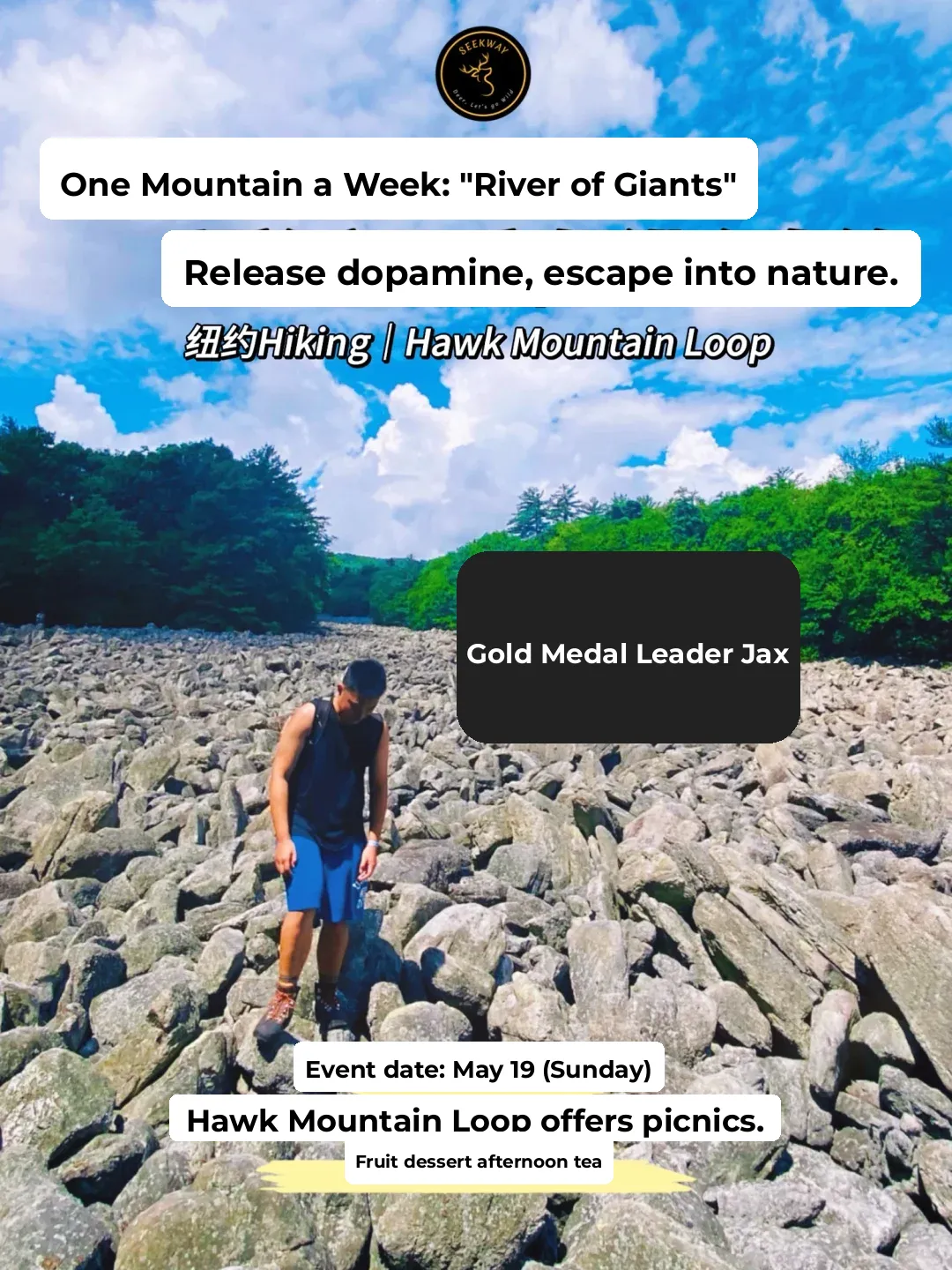 Weekly Hike Series: Bouldering & River Trekking at Hawk Mountain, PA 🥾