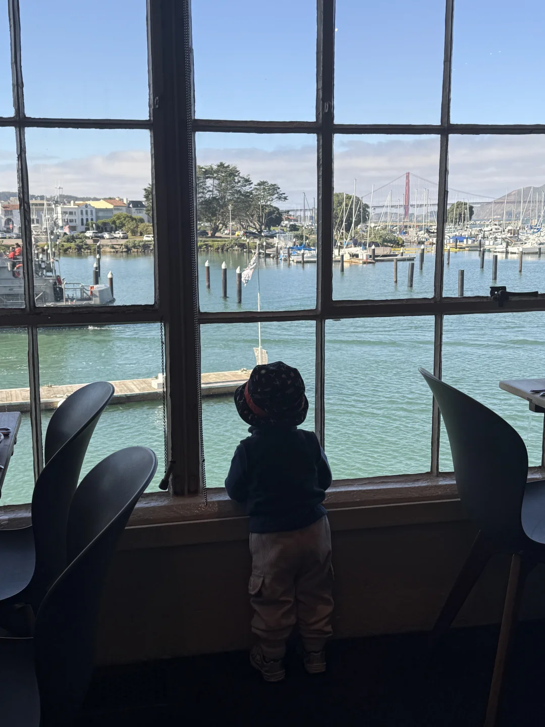 "Golden Gate Bridge in the Bay Area + Bay View Vegetarian Restaurant"