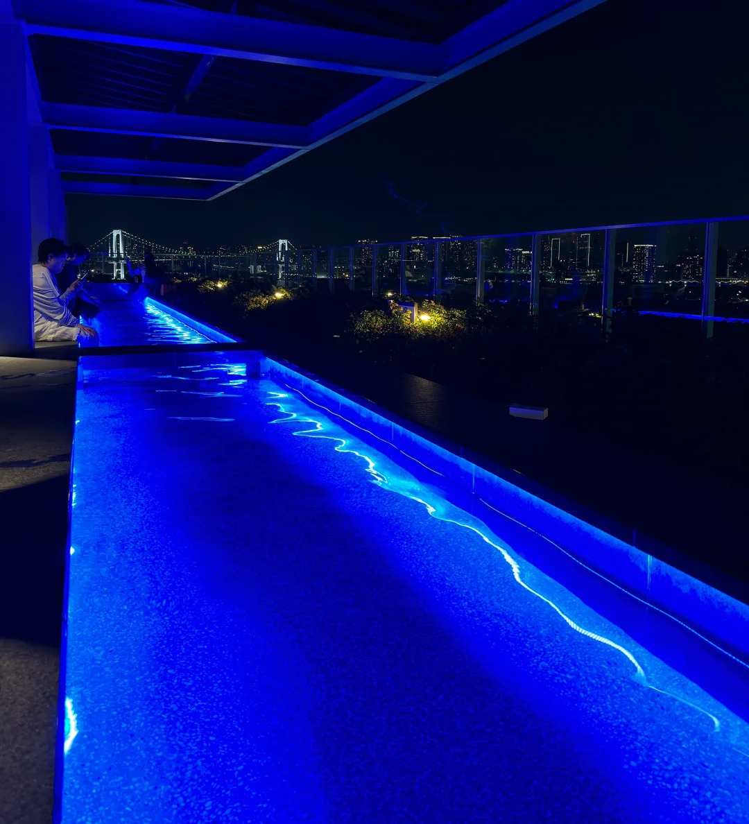 Looking to soak in free foot baths and enjoy night views? Head to Tokyo's Toyosu!