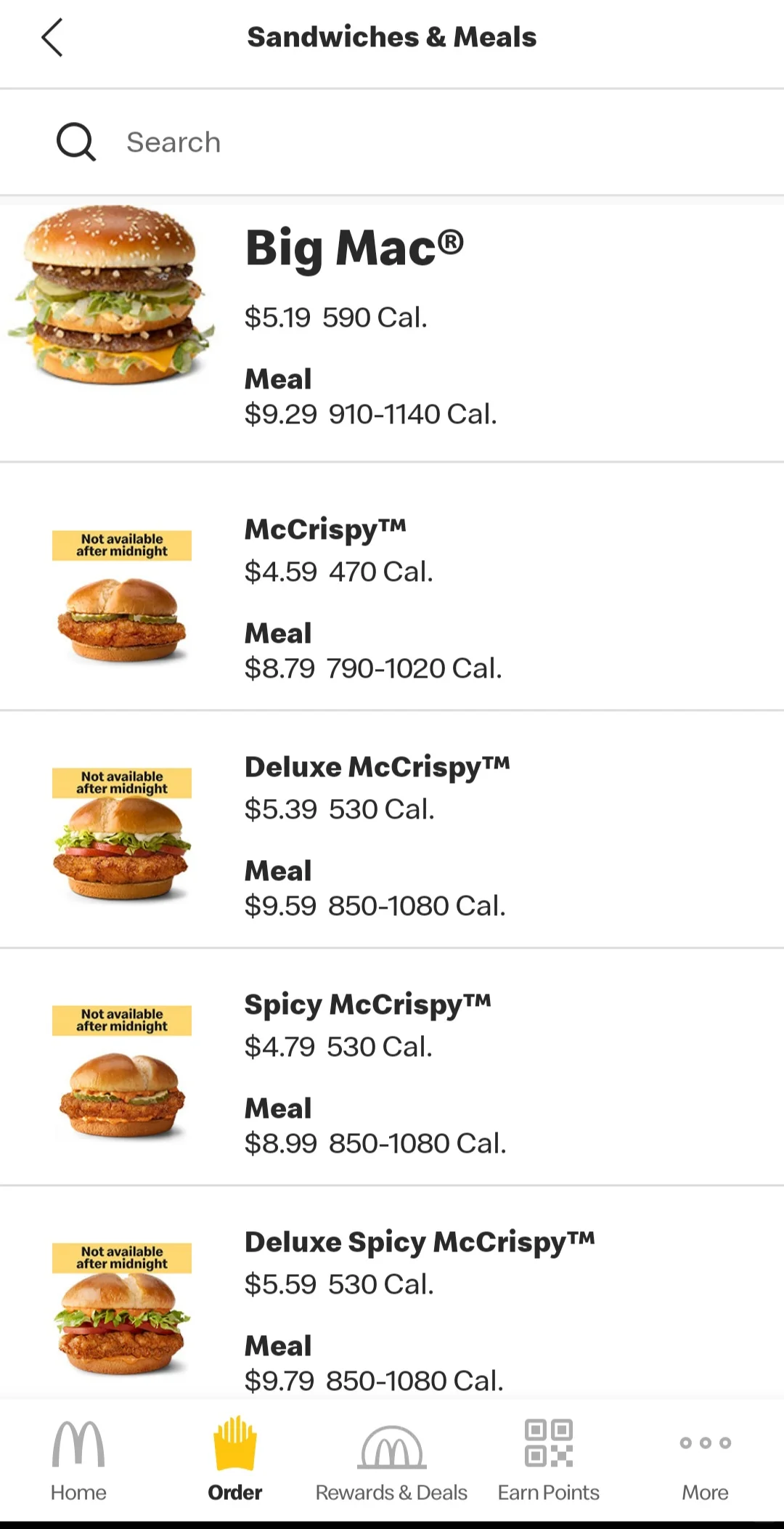 McDonald's Prices in Cincinnati, Ohio, USA