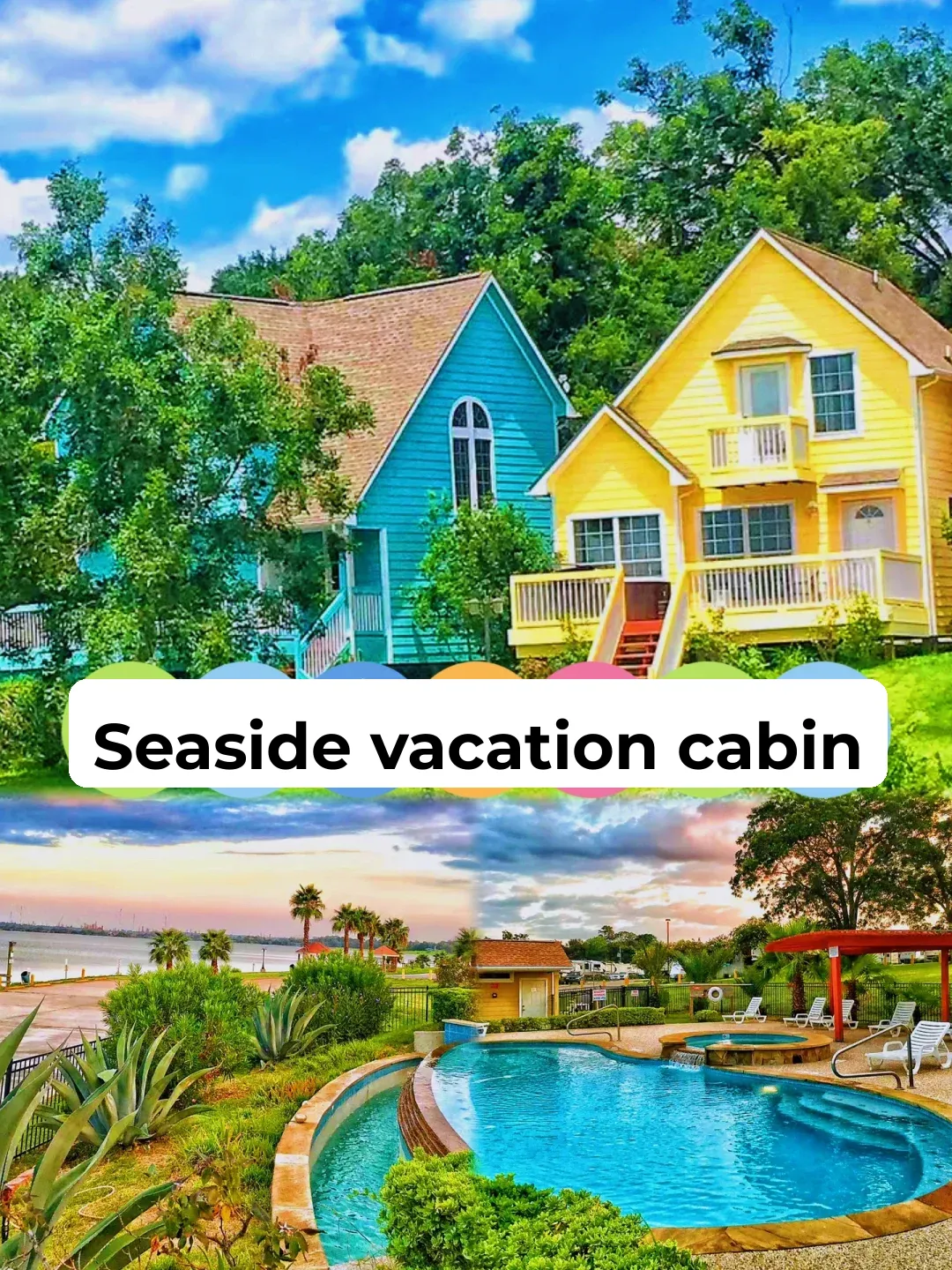 A Colorful Beachside Cabin Getaway Just an Hour from Houston!