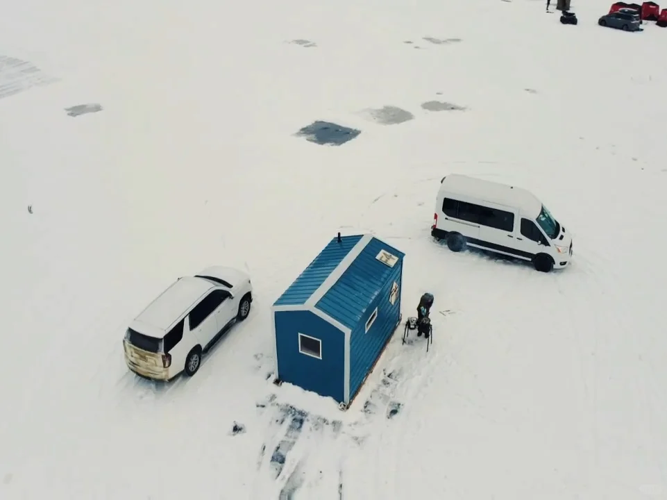 Here it is! The most luxurious ice fishing cabin on Alaska's frozen lakes ~