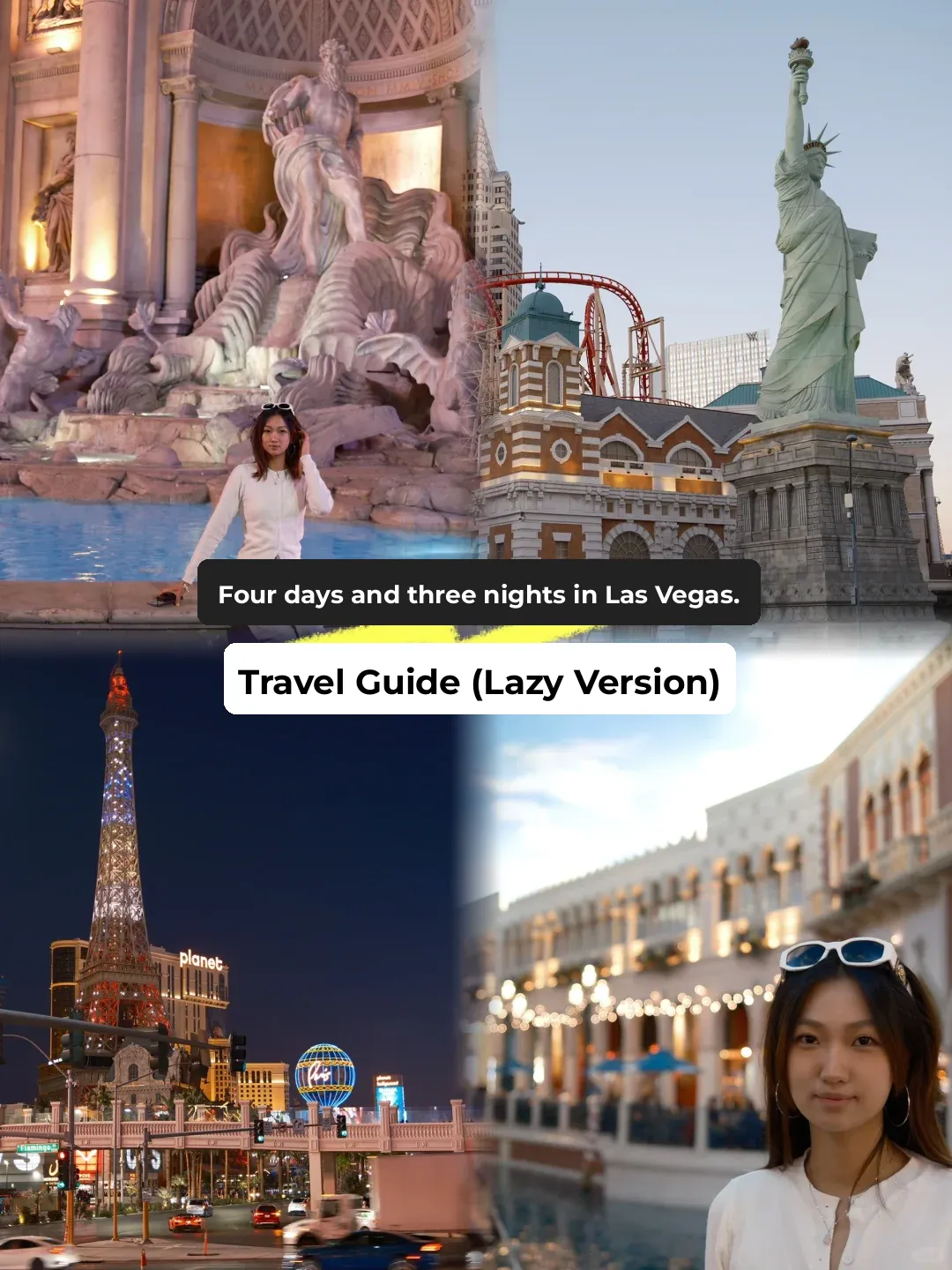 Las Vegas 4-Day 3-Night Travel Guide (Lazy Version)