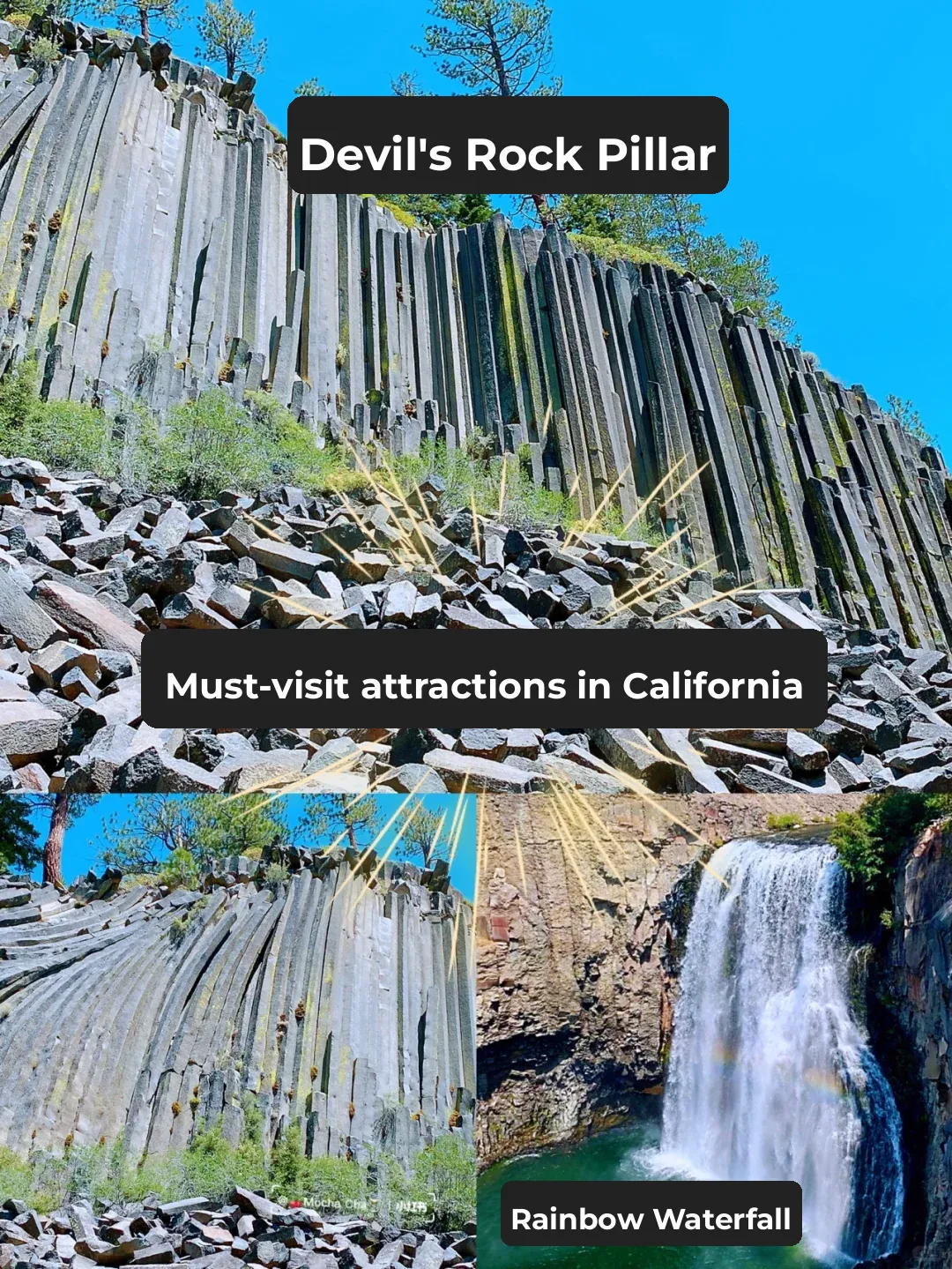 ✨Must-Visit Scenic Spots in California: Devil's Postpile & Rainbow Falls✨