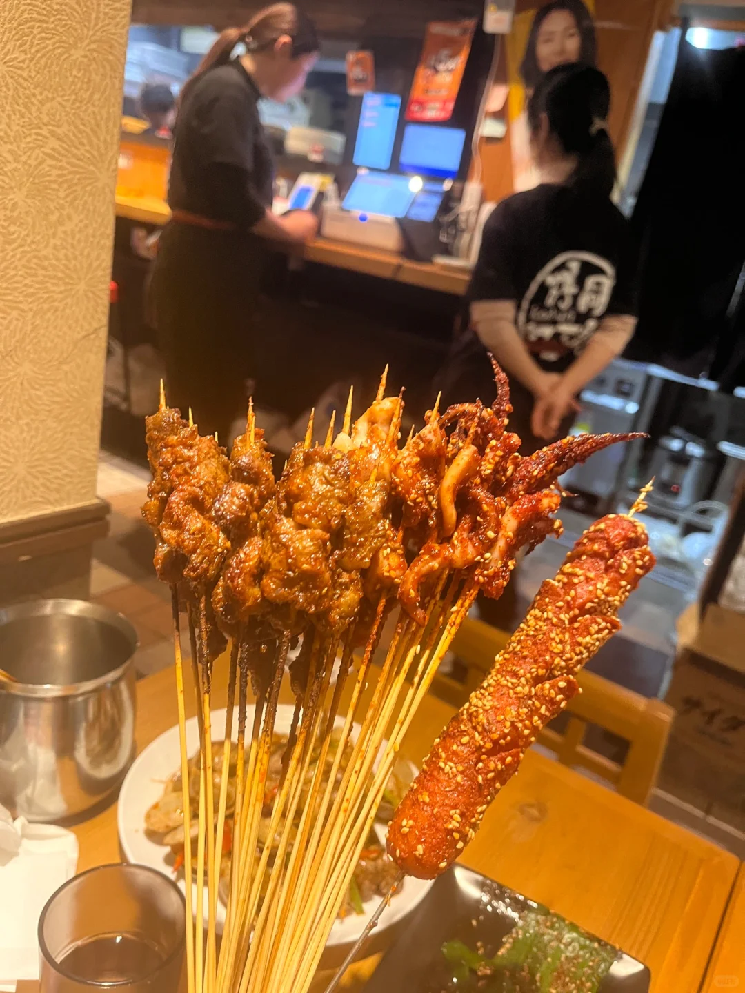 You gotta try the 880 yen for 10 skewers of lamb at this spot in Ueno!