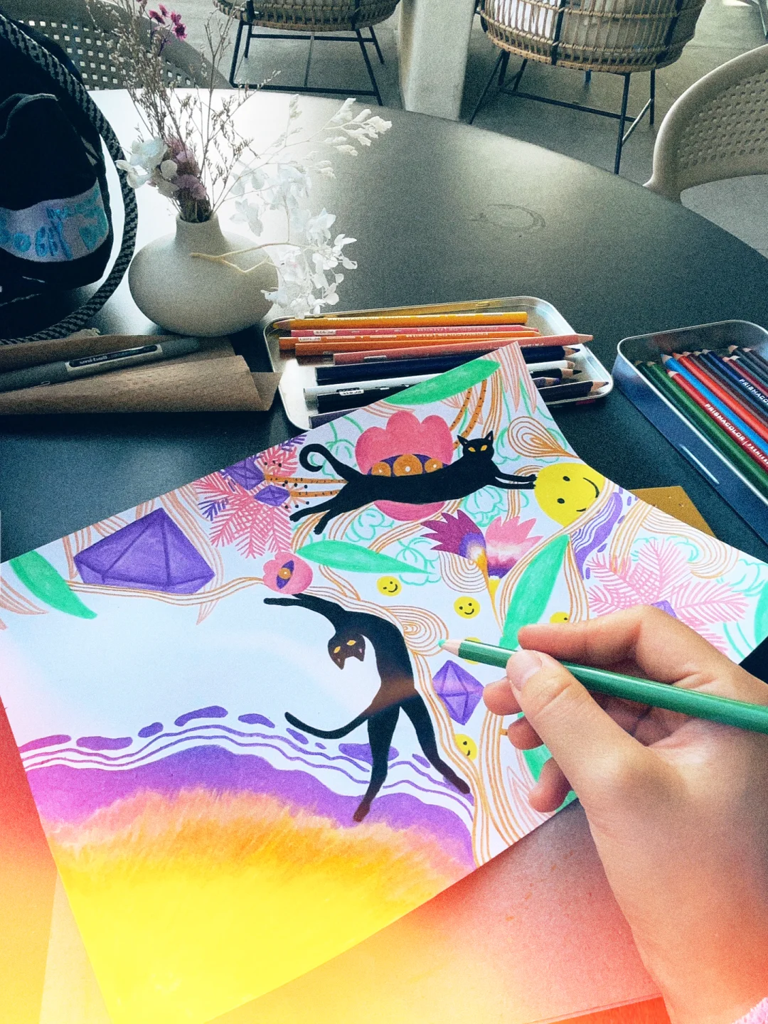 San Diego | Painted a Picture at a Super Fresh and Vibrant Café