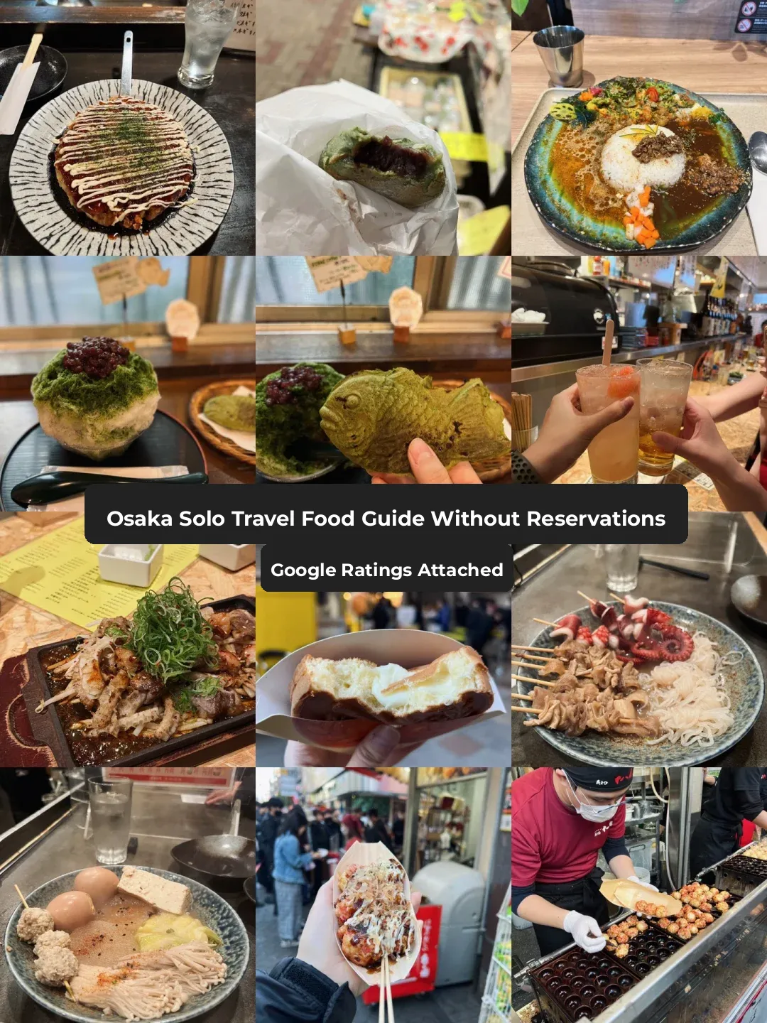 Solo Foodie Guide to Osaka: No Reservations Needed (Google Ratings Included)
